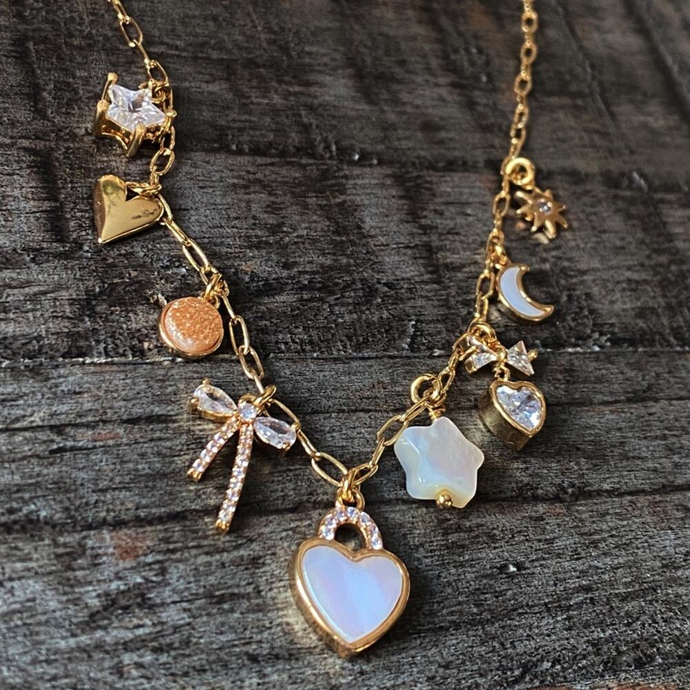 NEW FP x Luna Norte Mother Of Pearl Charm Layering Necklace - Picture 4 of 8